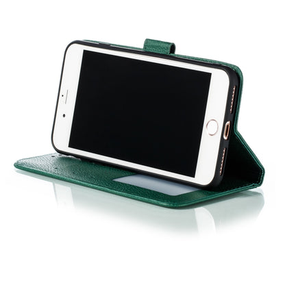 Feather Pattern Litchi Texture Horizontal Flip Leather Case with Wallet & Holder & Card Slots For iPhone 7 Plus / 8 Plus(Green) - More iPhone Cases by buy2fix | Online Shopping UK | buy2fix