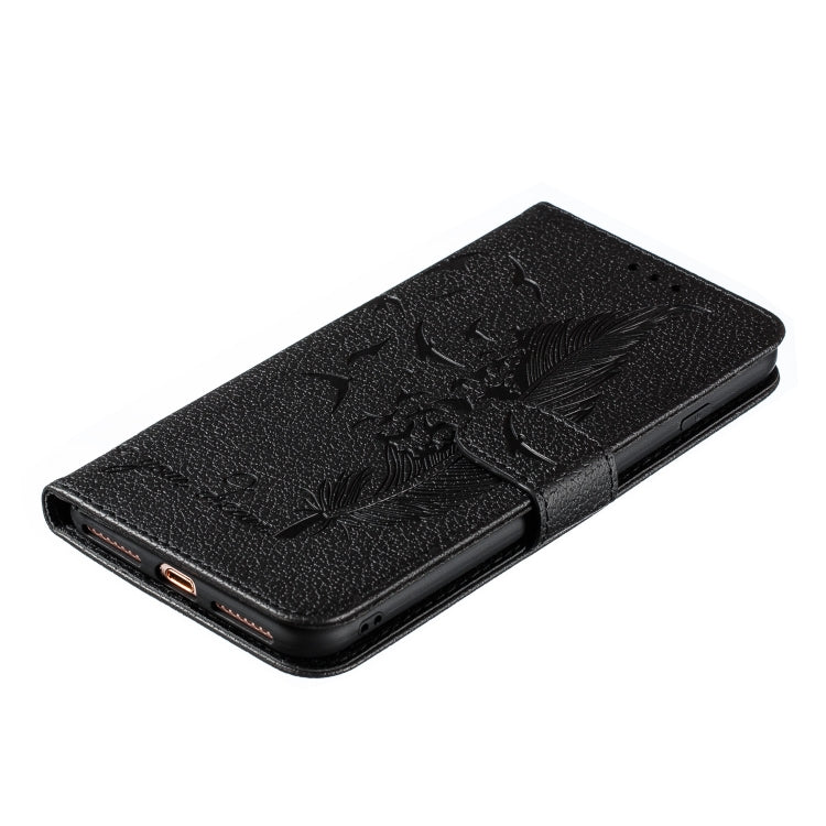 Feather Pattern Litchi Texture Horizontal Flip Leather Case with Wallet & Holder & Card Slots For iPhone 7 Plus / 8 Plus(Black) - More iPhone Cases by buy2fix | Online Shopping UK | buy2fix