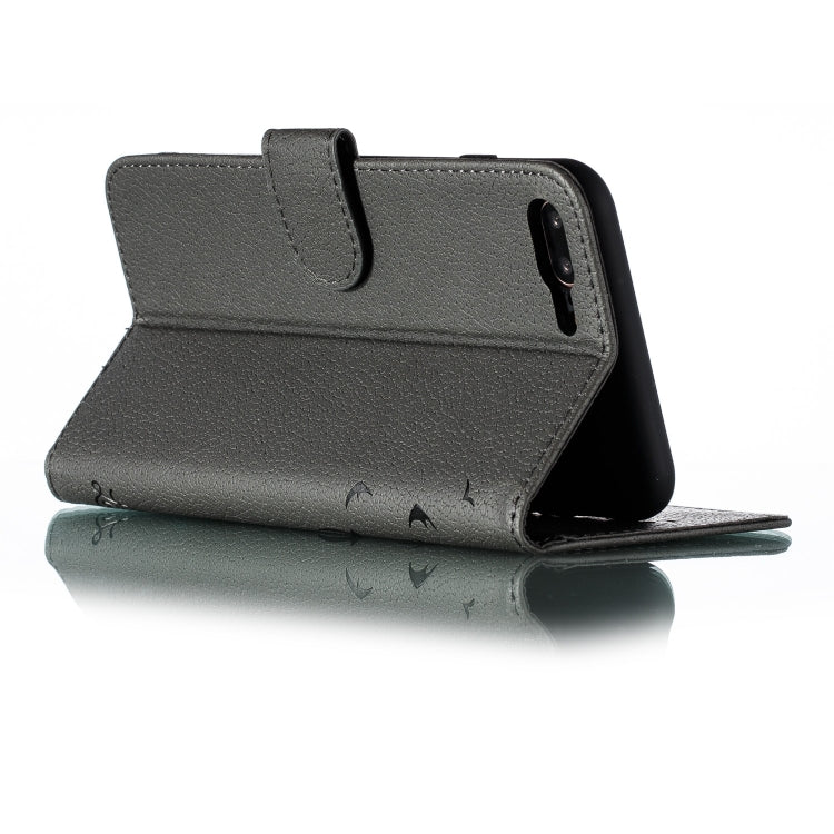 Feather Pattern Litchi Texture Horizontal Flip Leather Case with Wallet & Holder & Card Slots For iPhone 7 Plus / 8 Plus(Gray) - More iPhone Cases by buy2fix | Online Shopping UK | buy2fix