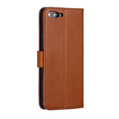 Feather Pattern Litchi Texture Horizontal Flip Leather Case with Wallet & Holder & Card Slots For iPhone 7 Plus / 8 Plus(Brown) - More iPhone Cases by buy2fix | Online Shopping UK | buy2fix