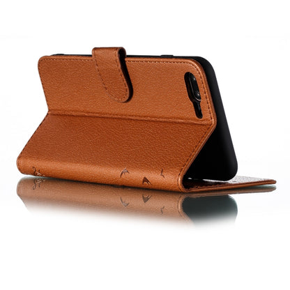 Feather Pattern Litchi Texture Horizontal Flip Leather Case with Wallet & Holder & Card Slots For iPhone 7 Plus / 8 Plus(Brown) - More iPhone Cases by buy2fix | Online Shopping UK | buy2fix