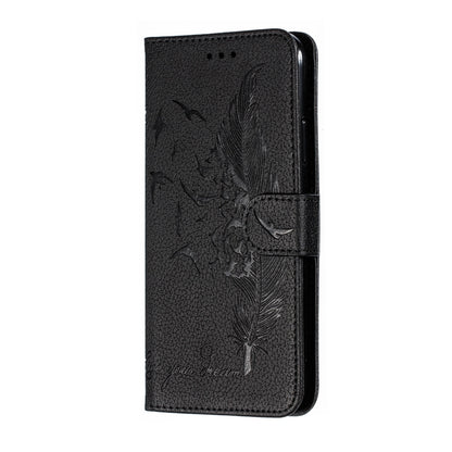 For iPhone 11 Pro Feather Pattern Litchi Texture Horizontal Flip Leather Case with Wallet & Holder & Card Slots (Black) - iPhone 11 Pro Cases by buy2fix | Online Shopping UK | buy2fix