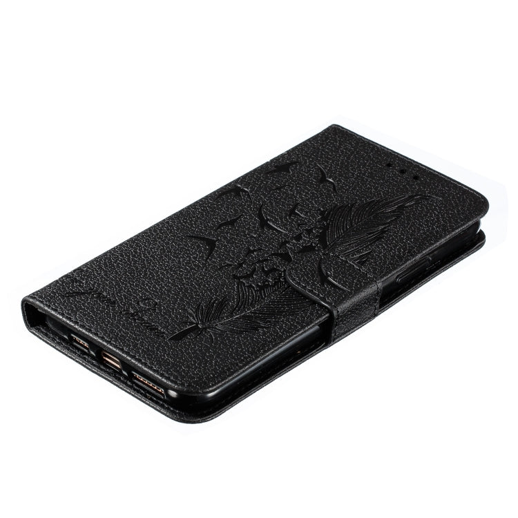 For iPhone 11 Pro Feather Pattern Litchi Texture Horizontal Flip Leather Case with Wallet & Holder & Card Slots (Black) - iPhone 11 Pro Cases by buy2fix | Online Shopping UK | buy2fix