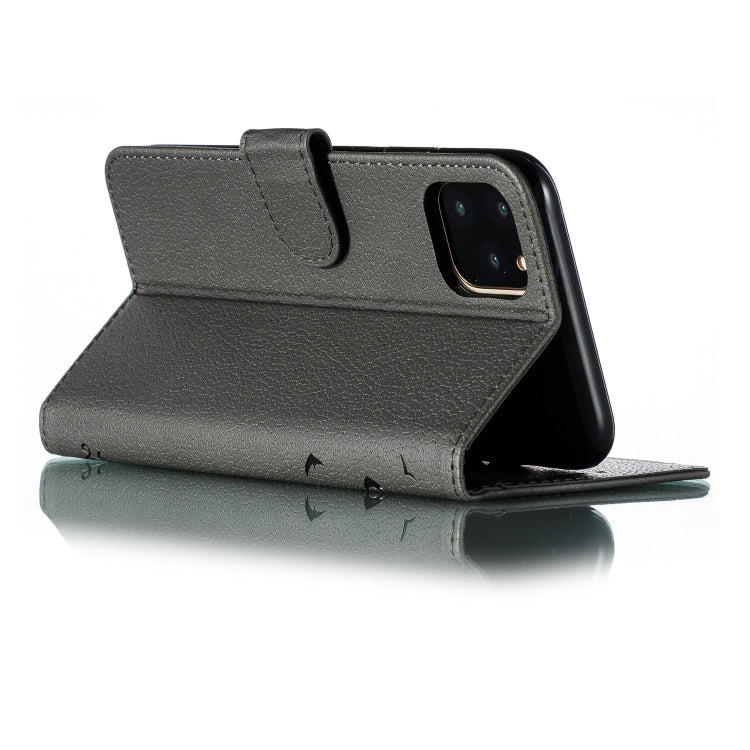 For iPhone 11 Pro Feather Pattern Litchi Texture Horizontal Flip Leather Case with Wallet & Holder & Card Slots (Gray) - iPhone 11 Pro Cases by buy2fix | Online Shopping UK | buy2fix