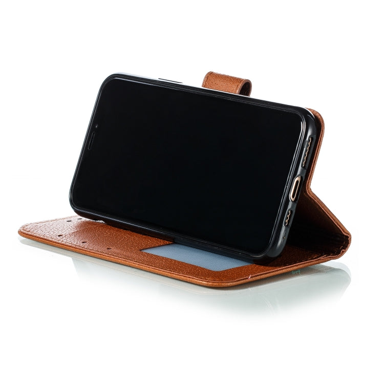 For iPhone 11 Pro Feather Pattern Litchi Texture Horizontal Flip Leather Case with Wallet & Holder & Card Slots (Brown) - iPhone 11 Pro Cases by buy2fix | Online Shopping UK | buy2fix