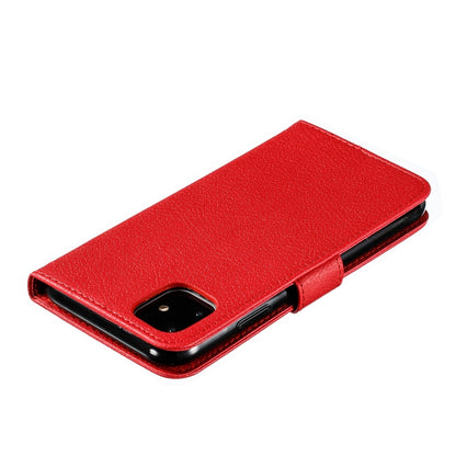 For iPhone 11 Feather Pattern Litchi Texture Horizontal Flip Leather Case with Wallet & Holder & Card Slots (Red) - iPhone 11 Cases by buy2fix | Online Shopping UK | buy2fix