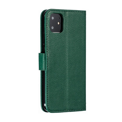 For iPhone 11 Feather Pattern Litchi Texture Horizontal Flip Leather Case with Wallet & Holder & Card Slots (Green) - iPhone 11 Cases by buy2fix | Online Shopping UK | buy2fix