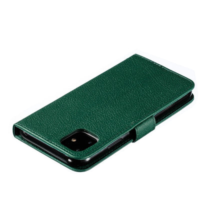 For iPhone 11 Feather Pattern Litchi Texture Horizontal Flip Leather Case with Wallet & Holder & Card Slots (Green) - iPhone 11 Cases by buy2fix | Online Shopping UK | buy2fix