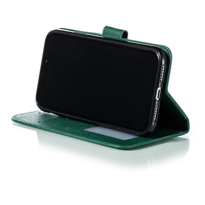 For iPhone 11 Feather Pattern Litchi Texture Horizontal Flip Leather Case with Wallet & Holder & Card Slots (Green) - iPhone 11 Cases by buy2fix | Online Shopping UK | buy2fix
