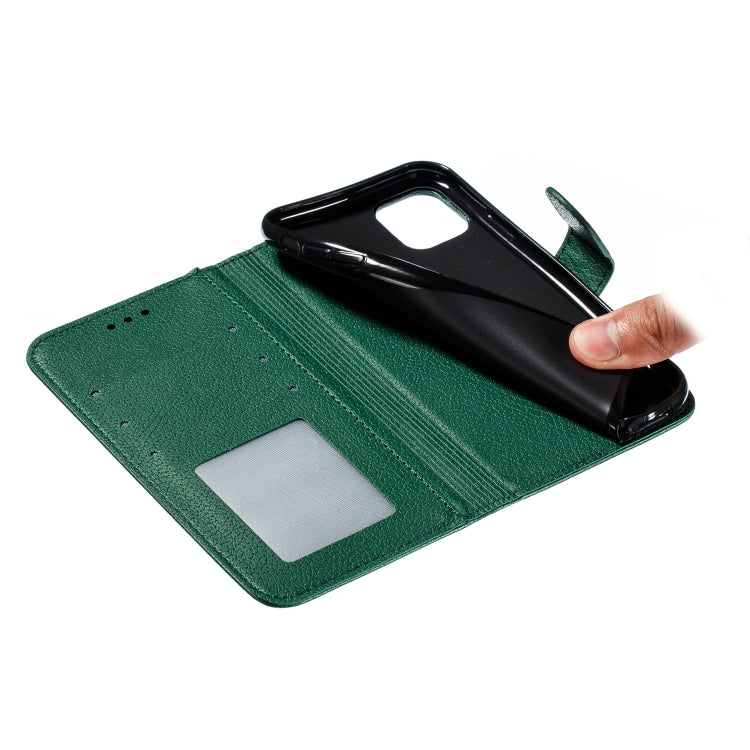 For iPhone 11 Feather Pattern Litchi Texture Horizontal Flip Leather Case with Wallet & Holder & Card Slots (Green) - iPhone 11 Cases by buy2fix | Online Shopping UK | buy2fix