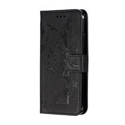 For iPhone 11 Feather Pattern Litchi Texture Horizontal Flip Leather Case with Wallet & Holder & Card Slots (Black) - iPhone 11 Cases by buy2fix | Online Shopping UK | buy2fix