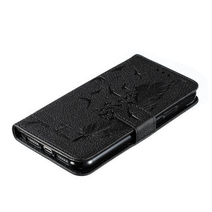 For iPhone 11 Feather Pattern Litchi Texture Horizontal Flip Leather Case with Wallet & Holder & Card Slots (Black) - iPhone 11 Cases by buy2fix | Online Shopping UK | buy2fix