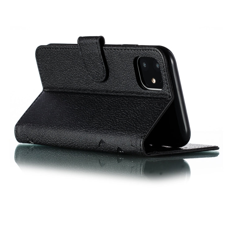 For iPhone 11 Feather Pattern Litchi Texture Horizontal Flip Leather Case with Wallet & Holder & Card Slots (Black) - iPhone 11 Cases by buy2fix | Online Shopping UK | buy2fix
