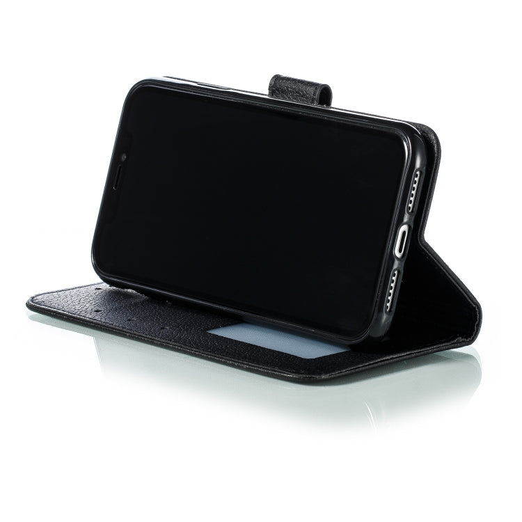 For iPhone 11 Feather Pattern Litchi Texture Horizontal Flip Leather Case with Wallet & Holder & Card Slots (Black) - iPhone 11 Cases by buy2fix | Online Shopping UK | buy2fix