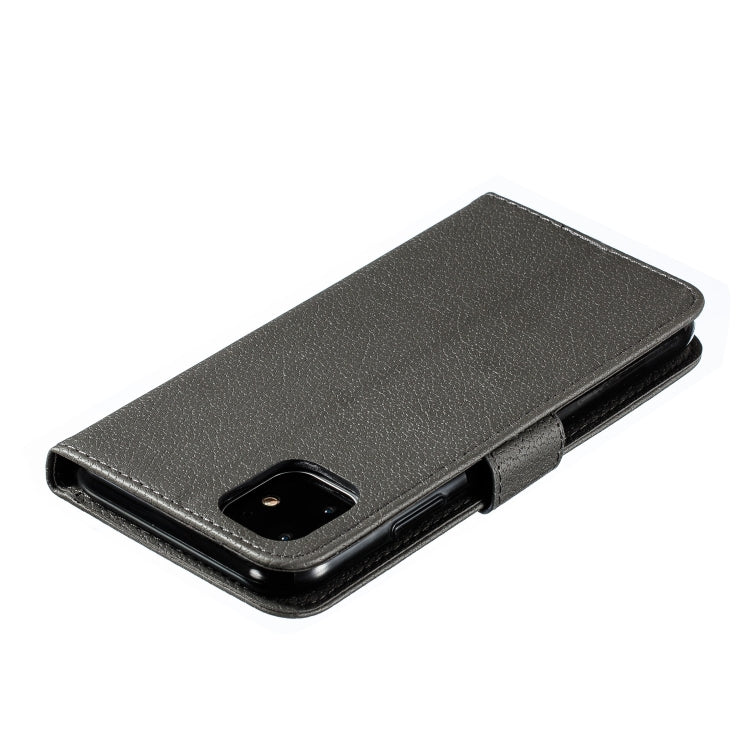 For iPhone 11 Feather Pattern Litchi Texture Horizontal Flip Leather Case with Wallet & Holder & Card Slots (Gray) - iPhone 11 Cases by buy2fix | Online Shopping UK | buy2fix