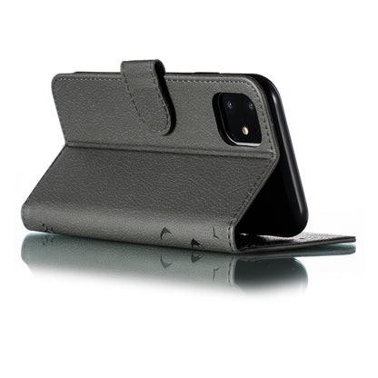 For iPhone 11 Feather Pattern Litchi Texture Horizontal Flip Leather Case with Wallet & Holder & Card Slots (Gray) - iPhone 11 Cases by buy2fix | Online Shopping UK | buy2fix