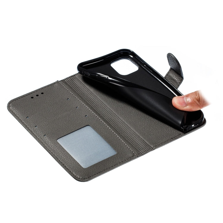 For iPhone 11 Feather Pattern Litchi Texture Horizontal Flip Leather Case with Wallet & Holder & Card Slots (Gray) - iPhone 11 Cases by buy2fix | Online Shopping UK | buy2fix