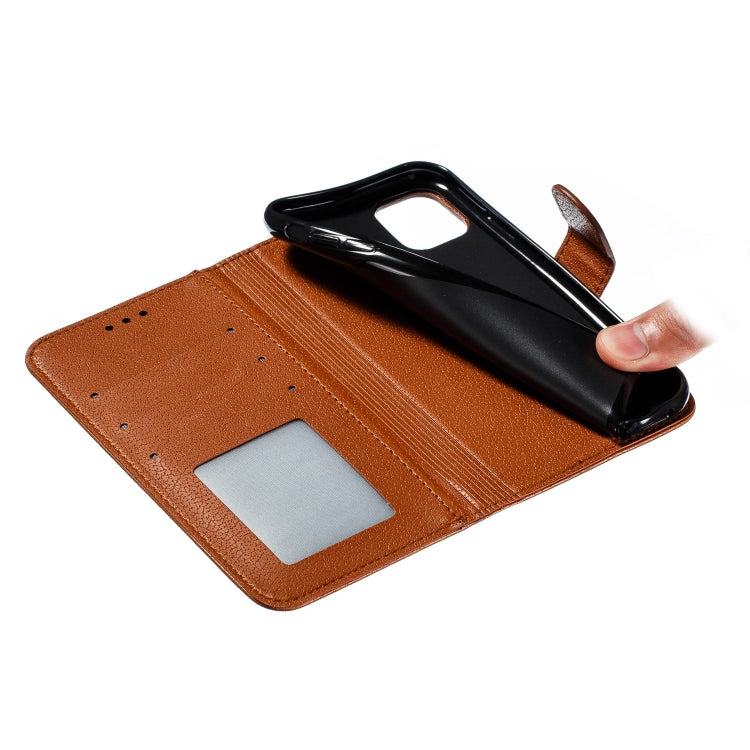For iPhone 11 Feather Pattern Litchi Texture Horizontal Flip Leather Case with Wallet & Holder & Card Slots (Brown) - iPhone 11 Cases by buy2fix | Online Shopping UK | buy2fix
