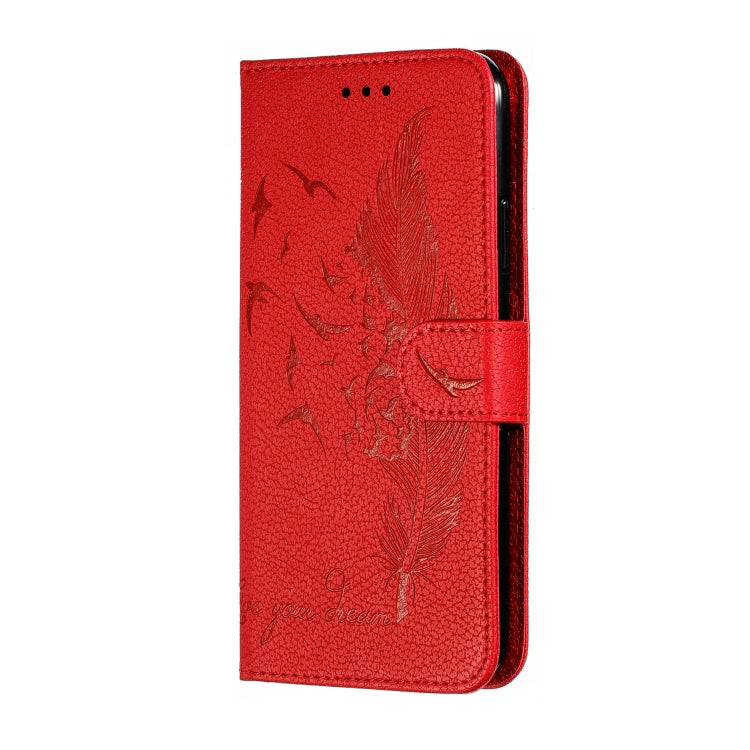 For iPhone 11 Pro Max Feather Pattern Litchi Texture Horizontal Flip Leather Case with Wallet & Holder & Card Slots (Red) - iPhone 11 Pro Max Cases by buy2fix | Online Shopping UK | buy2fix