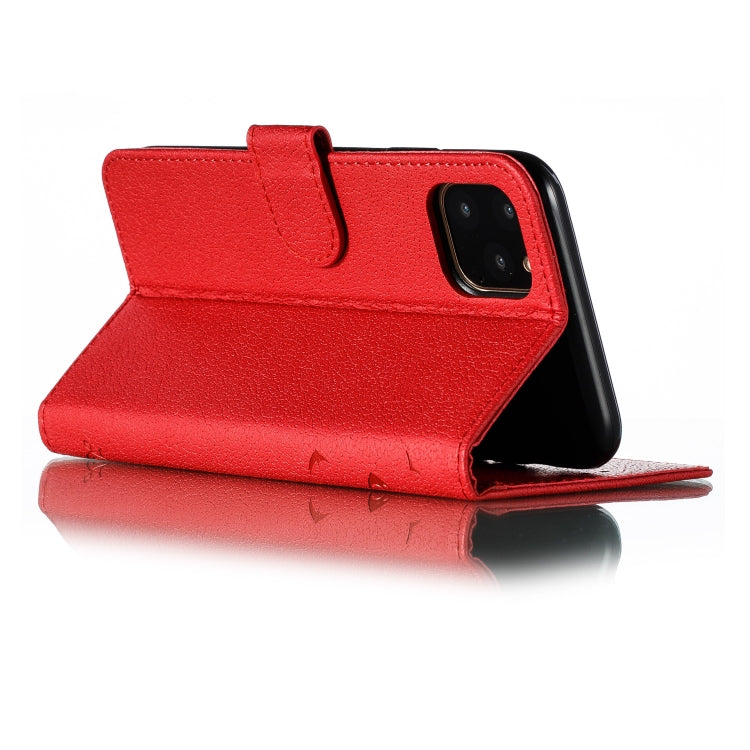 For iPhone 11 Pro Max Feather Pattern Litchi Texture Horizontal Flip Leather Case with Wallet & Holder & Card Slots (Red) - iPhone 11 Pro Max Cases by buy2fix | Online Shopping UK | buy2fix