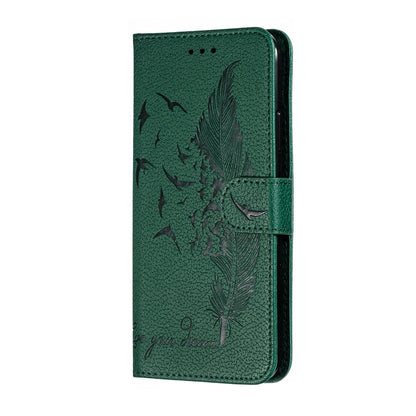 For iPhone 11 Pro Max Feather Pattern Litchi Texture Horizontal Flip Leather Case with Wallet & Holder & Card Slots (Green) - iPhone 11 Pro Max Cases by buy2fix | Online Shopping UK | buy2fix