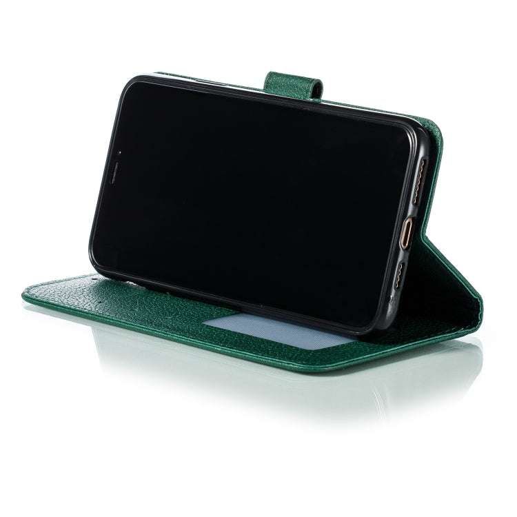 For iPhone 11 Pro Max Feather Pattern Litchi Texture Horizontal Flip Leather Case with Wallet & Holder & Card Slots (Green) - iPhone 11 Pro Max Cases by buy2fix | Online Shopping UK | buy2fix