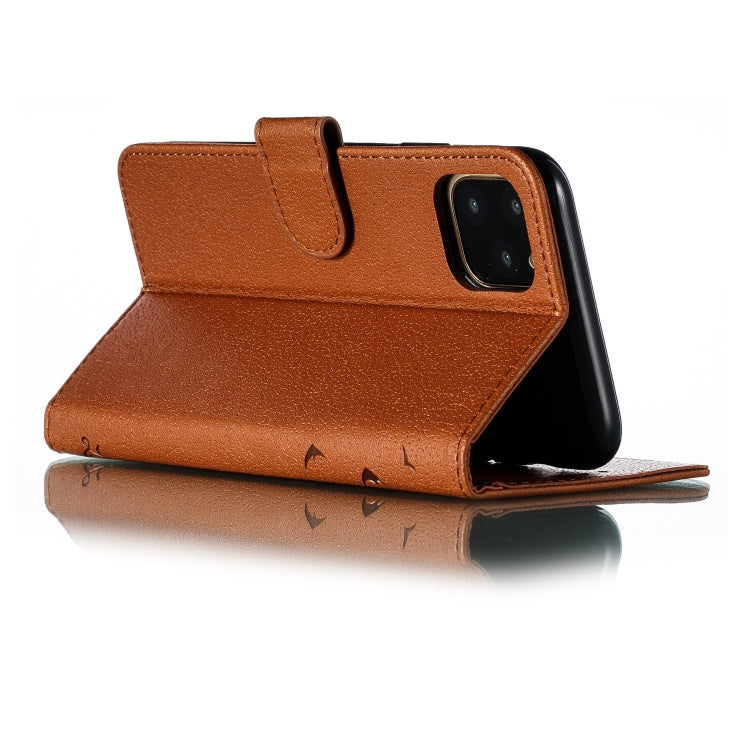 For iPhone 11 Pro Max Feather Pattern Litchi Texture Horizontal Flip Leather Case with Wallet & Holder & Card Slots (Brown) - iPhone 11 Pro Max Cases by buy2fix | Online Shopping UK | buy2fix