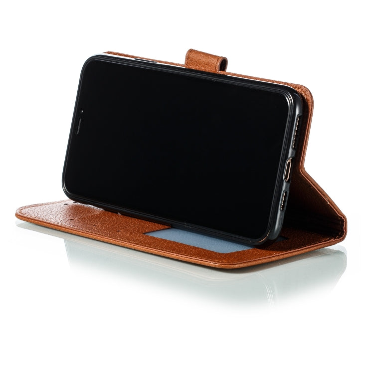 For iPhone 11 Pro Max Feather Pattern Litchi Texture Horizontal Flip Leather Case with Wallet & Holder & Card Slots (Brown) - iPhone 11 Pro Max Cases by buy2fix | Online Shopping UK | buy2fix