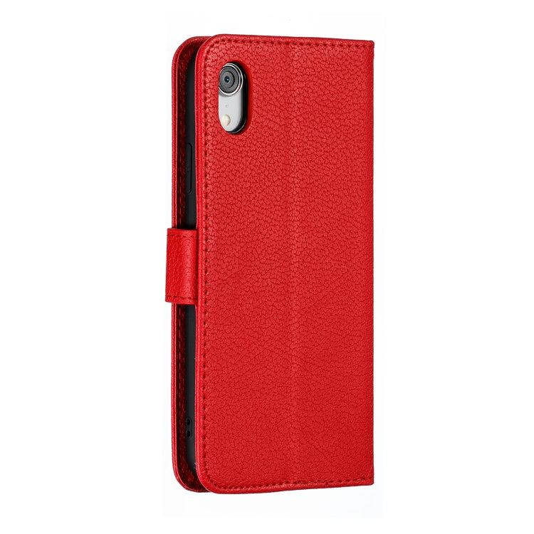 For iPhone XR Feather Pattern Litchi Texture Horizontal Flip Leather Case with Wallet & Holder & Card Slots(Red) - More iPhone Cases by buy2fix | Online Shopping UK | buy2fix