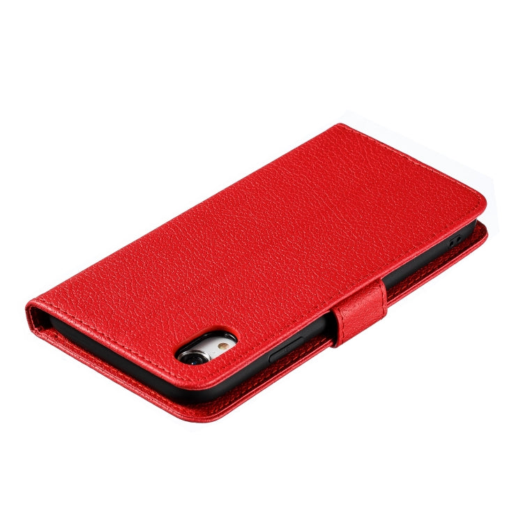 For iPhone XR Feather Pattern Litchi Texture Horizontal Flip Leather Case with Wallet & Holder & Card Slots(Red) - More iPhone Cases by buy2fix | Online Shopping UK | buy2fix
