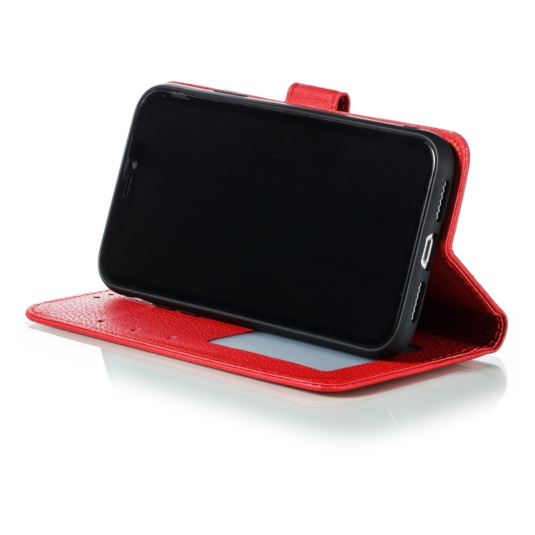 For iPhone XR Feather Pattern Litchi Texture Horizontal Flip Leather Case with Wallet & Holder & Card Slots(Red) - More iPhone Cases by buy2fix | Online Shopping UK | buy2fix