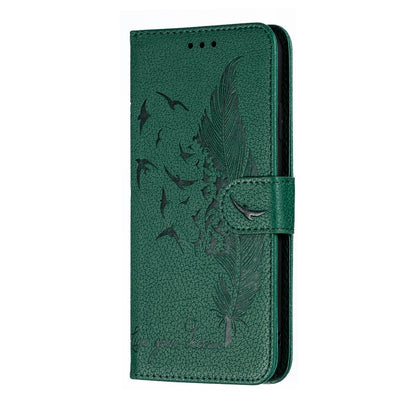 For iPhone XS Max Feather Pattern Litchi Texture Horizontal Flip Leather Case with Wallet & Holder & Card Slots(Green) - More iPhone Cases by buy2fix | Online Shopping UK | buy2fix