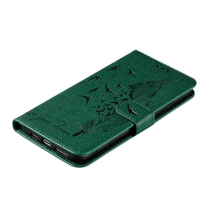 For iPhone XS Max Feather Pattern Litchi Texture Horizontal Flip Leather Case with Wallet & Holder & Card Slots(Green) - More iPhone Cases by buy2fix | Online Shopping UK | buy2fix