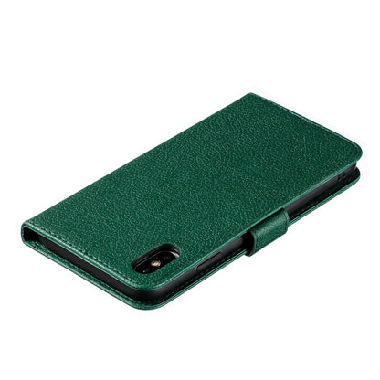 For iPhone XS Max Feather Pattern Litchi Texture Horizontal Flip Leather Case with Wallet & Holder & Card Slots(Green) - More iPhone Cases by buy2fix | Online Shopping UK | buy2fix