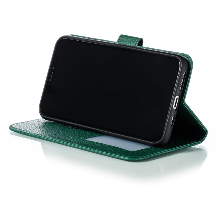 For iPhone XS Max Feather Pattern Litchi Texture Horizontal Flip Leather Case with Wallet & Holder & Card Slots(Green) - More iPhone Cases by buy2fix | Online Shopping UK | buy2fix