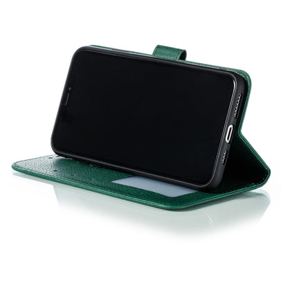 For iPhone XS Max Feather Pattern Litchi Texture Horizontal Flip Leather Case with Wallet & Holder & Card Slots(Green) - More iPhone Cases by buy2fix | Online Shopping UK | buy2fix