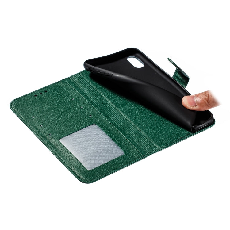 For iPhone XS Max Feather Pattern Litchi Texture Horizontal Flip Leather Case with Wallet & Holder & Card Slots(Green) - More iPhone Cases by buy2fix | Online Shopping UK | buy2fix