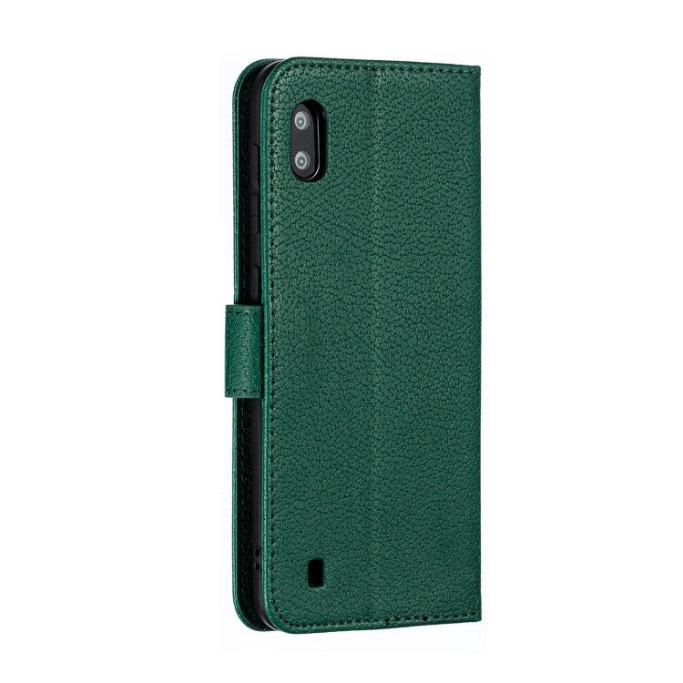 Feather Pattern Litchi Texture Horizontal Flip Leather Case with Wallet & Holder & Card Slots For Galaxy A10(Green) by buy2fix