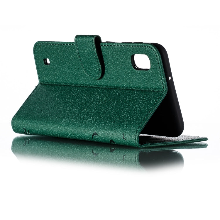 Feather Pattern Litchi Texture Horizontal Flip Leather Case with Wallet & Holder & Card Slots For Galaxy A10(Green) by buy2fix