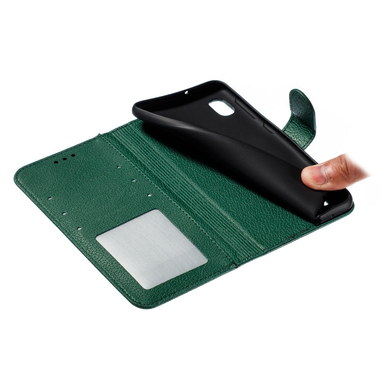 Feather Pattern Litchi Texture Horizontal Flip Leather Case with Wallet & Holder & Card Slots For Galaxy A10(Green) by buy2fix