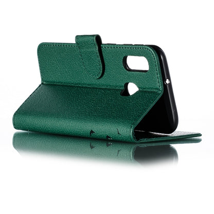 Feather Pattern Litchi Texture Horizontal Flip Leather Case with Wallet & Holder & Card Slots For Galaxy A20e(Green) by buy2fix