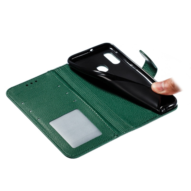Feather Pattern Litchi Texture Horizontal Flip Leather Case with Wallet & Holder & Card Slots For Galaxy A20e(Green) by buy2fix