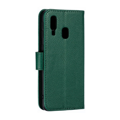 Feather Pattern Litchi Texture Horizontal Flip Leather Case with Wallet & Holder & Card Slots For Galaxy A40(Green) by buy2fix