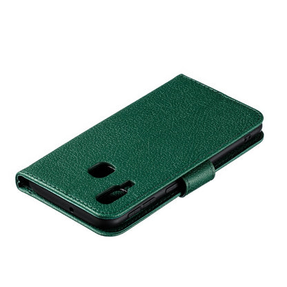 Feather Pattern Litchi Texture Horizontal Flip Leather Case with Wallet & Holder & Card Slots For Galaxy A40(Green) by buy2fix
