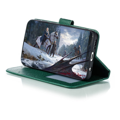 Feather Pattern Litchi Texture Horizontal Flip Leather Case with Wallet & Holder & Card Slots For Galaxy A40(Green) by buy2fix