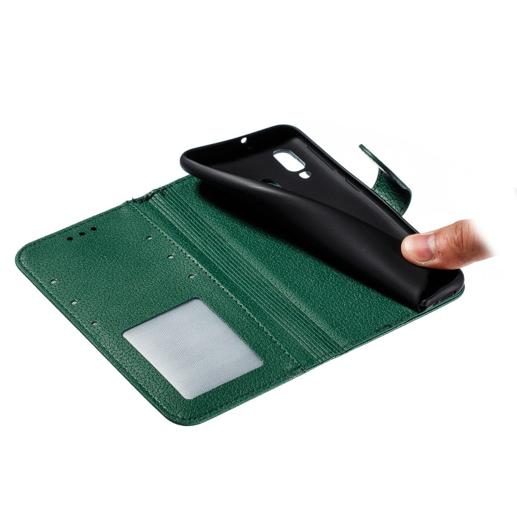 Feather Pattern Litchi Texture Horizontal Flip Leather Case with Wallet & Holder & Card Slots For Galaxy A40(Green) by buy2fix