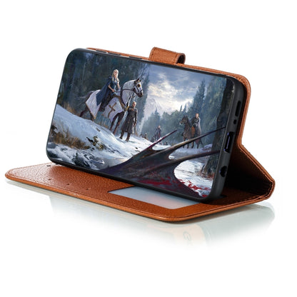 Feather Pattern Litchi Texture Horizontal Flip Leather Case with Wallet & Holder & Card Slots For Galaxy A50(Brown) by buy2fix