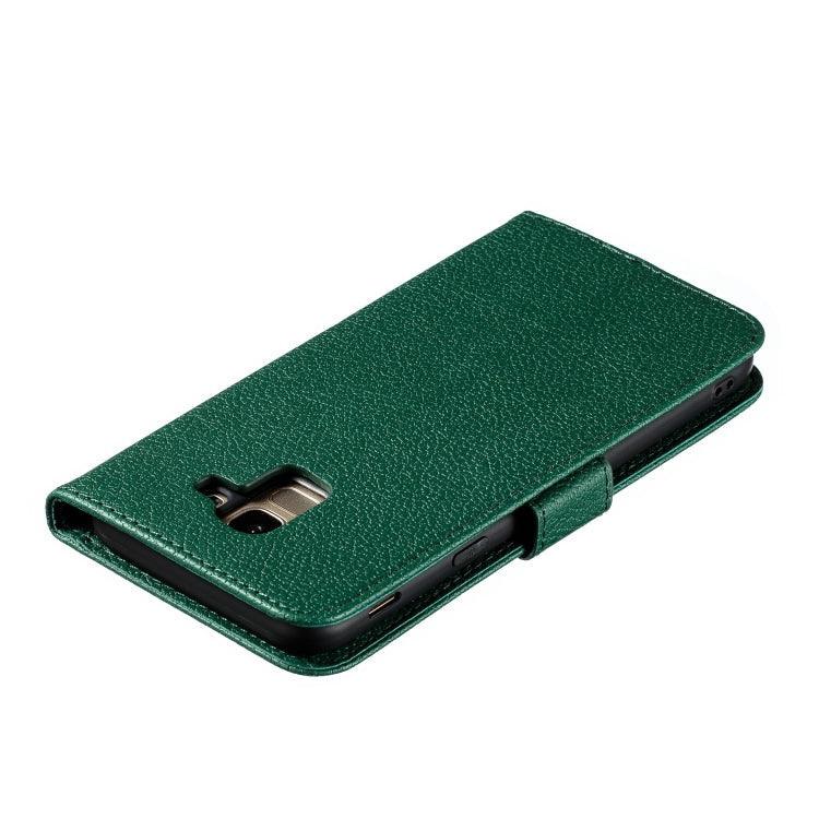 Feather Pattern Litchi Texture Horizontal Flip Leather Case with Wallet & Holder & Card Slots For Galaxy J6 (2018)(Green) by buy2fix