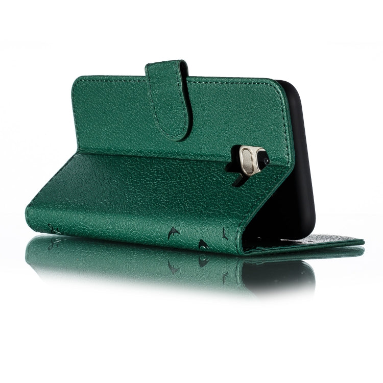 Feather Pattern Litchi Texture Horizontal Flip Leather Case with Wallet & Holder & Card Slots For Galaxy J6 (2018)(Green) by buy2fix