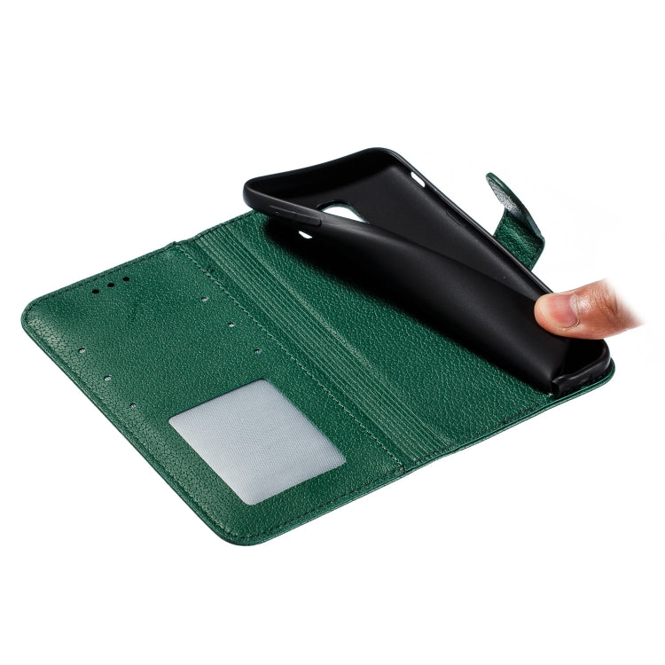 Feather Pattern Litchi Texture Horizontal Flip Leather Case with Wallet & Holder & Card Slots For Galaxy J6 (2018)(Green) by buy2fix